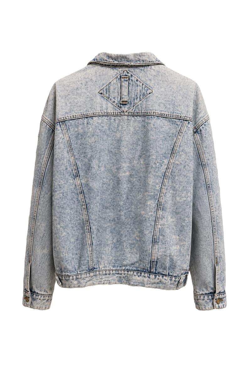 1980s Light Blue Denim Jacket - Back View