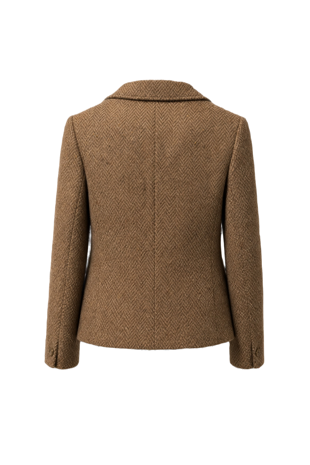 1970s Brown Wool Blend Blazer - Back View
