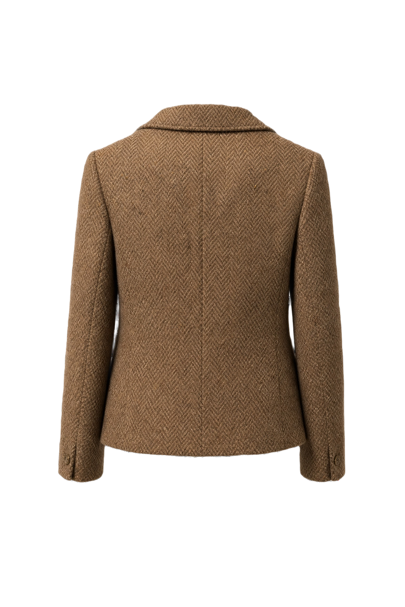 1970s Brown Wool Blend Blazer - Back View