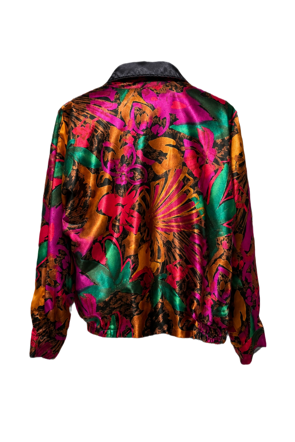 1980s Multicolor Synthetic Jacket - Back View