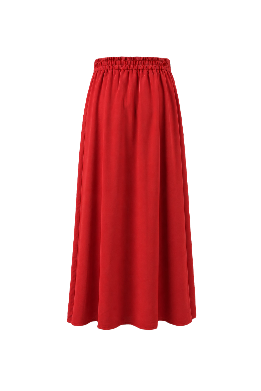 1970s Red Synthetic Blend Skirt - Back View