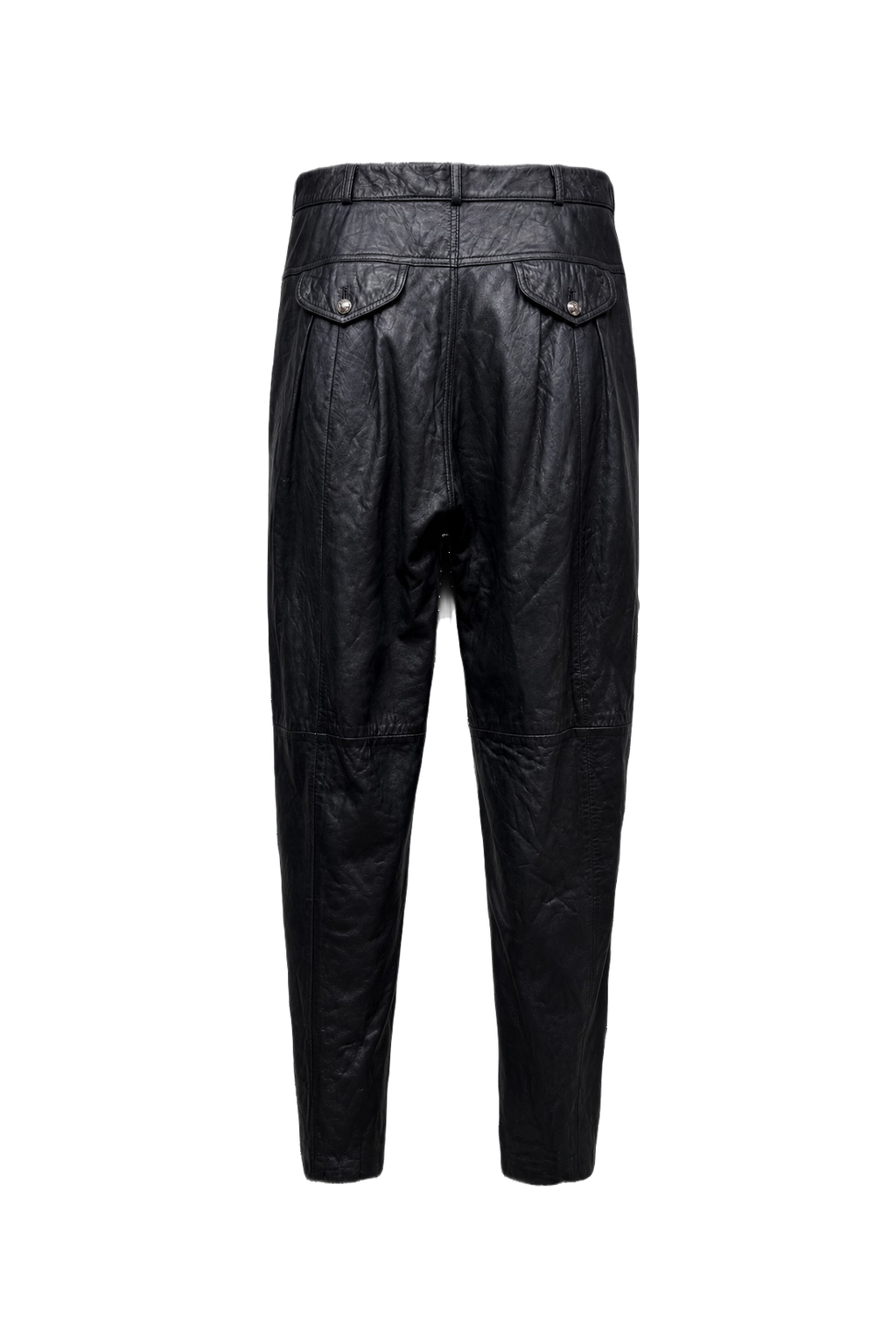 1990s Black Leather Trousers - Back View