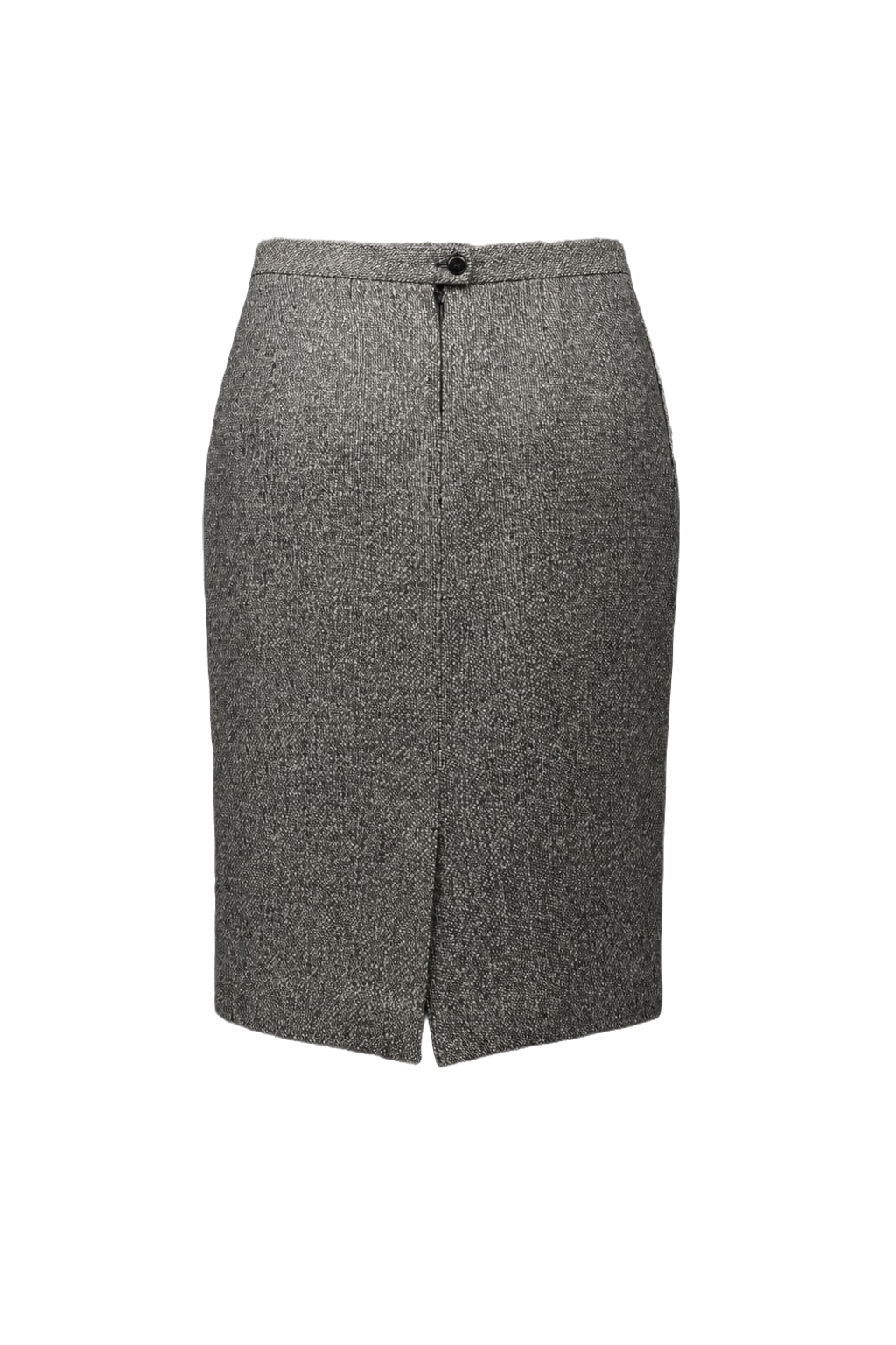 1980s Grey Synthetic Blend Skirt - Back View