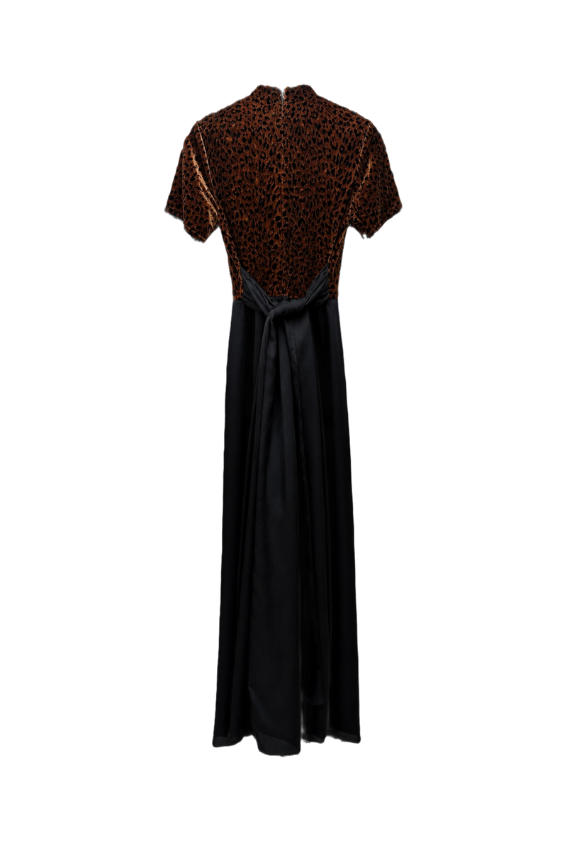 1980s Brown Velvet Dress - Back View