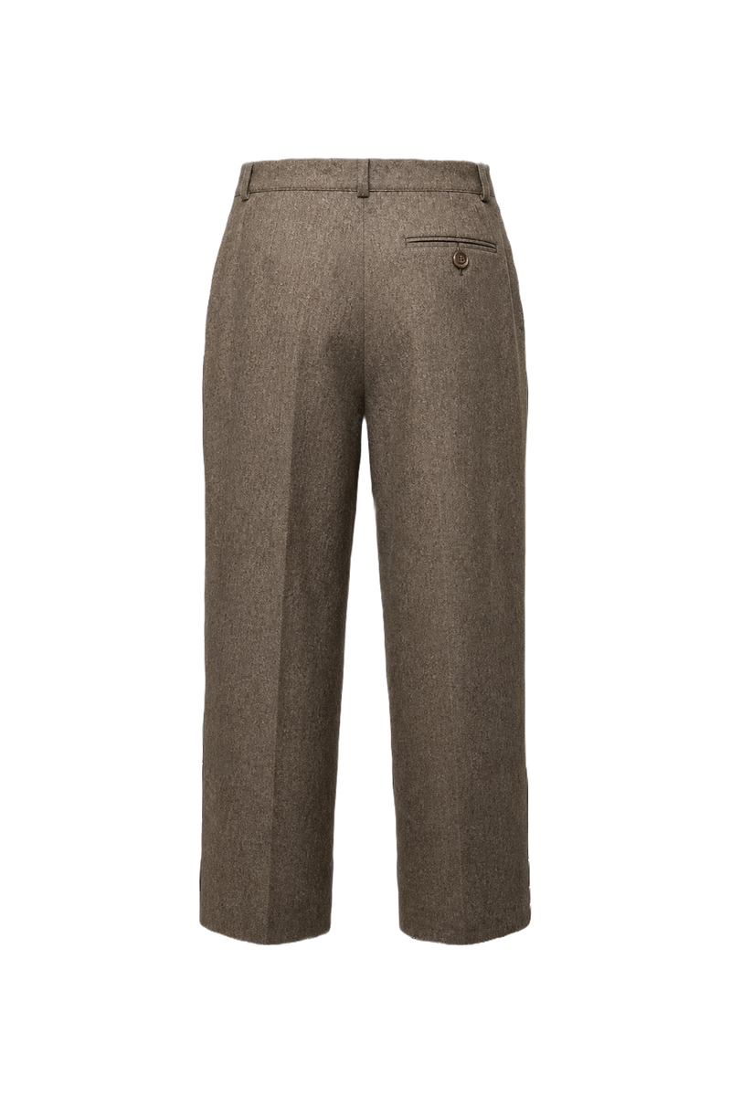 1980s Tan Wool Trousers - Back View