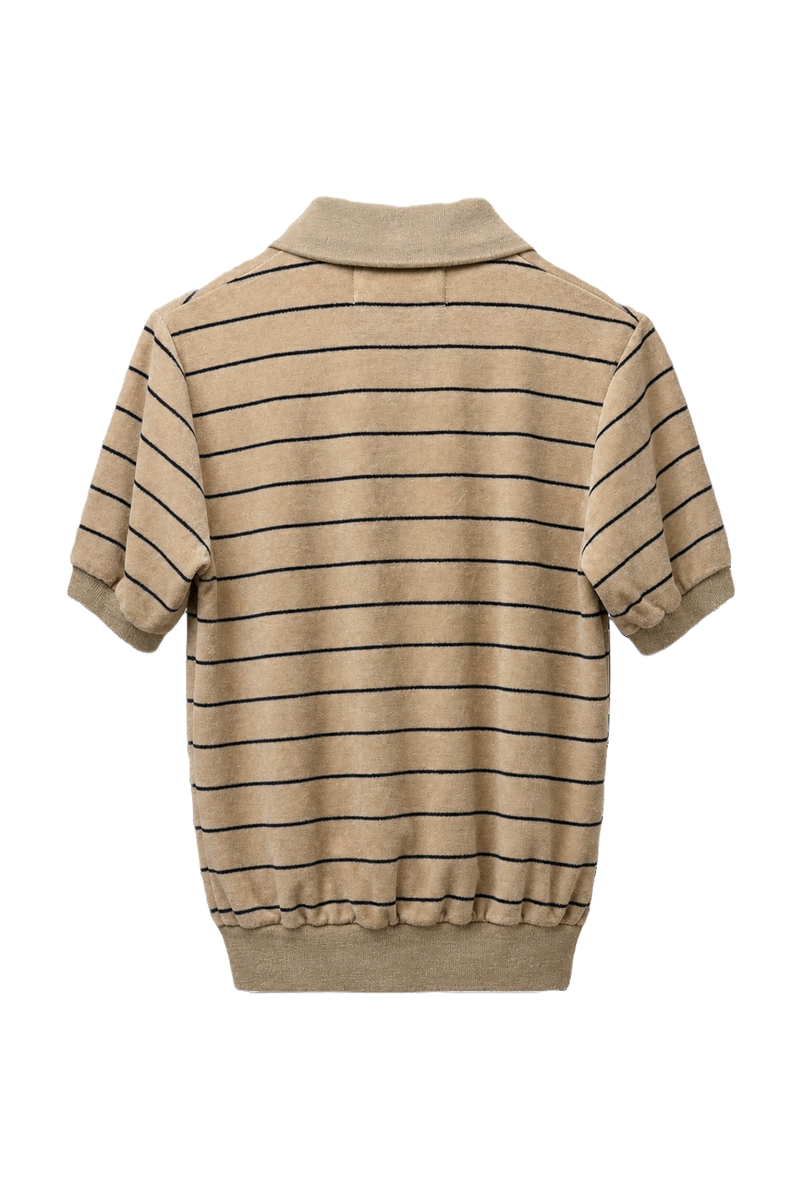 1970s Tan Knit Polo - Back View