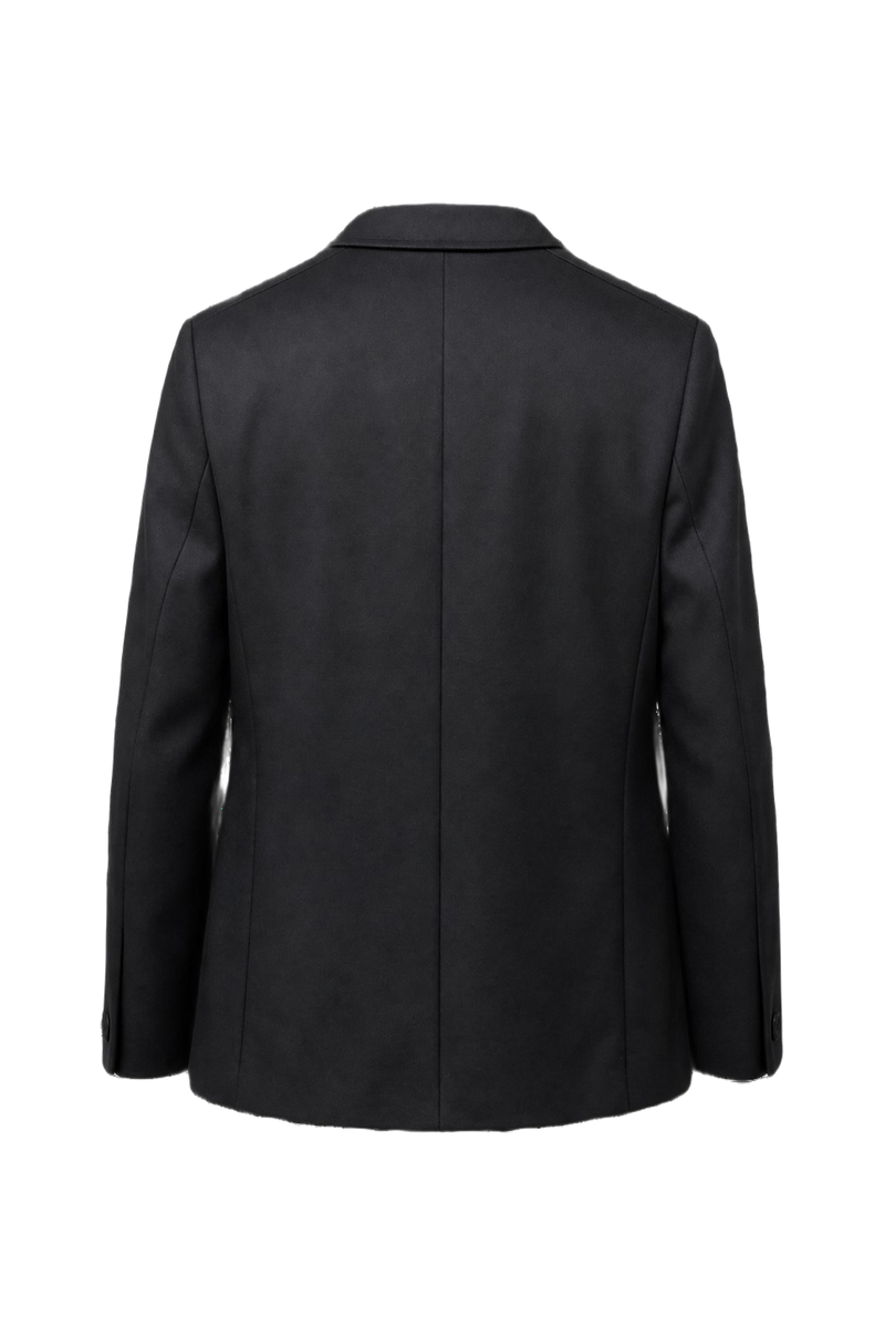 1990s Black Wool Blend Blazer - Back View