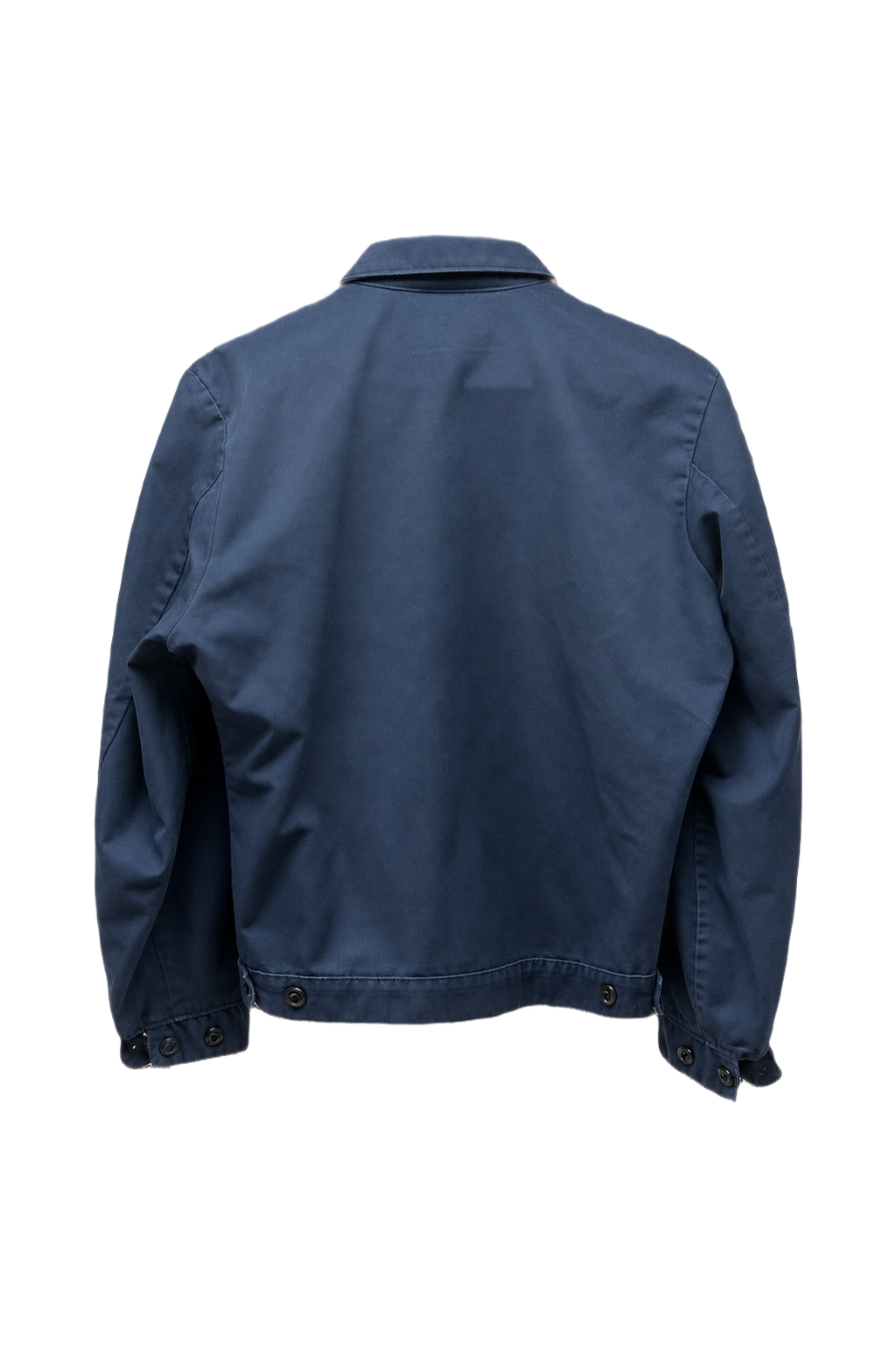 1970s Navy Blue Cotton Blend Jacket - Back View