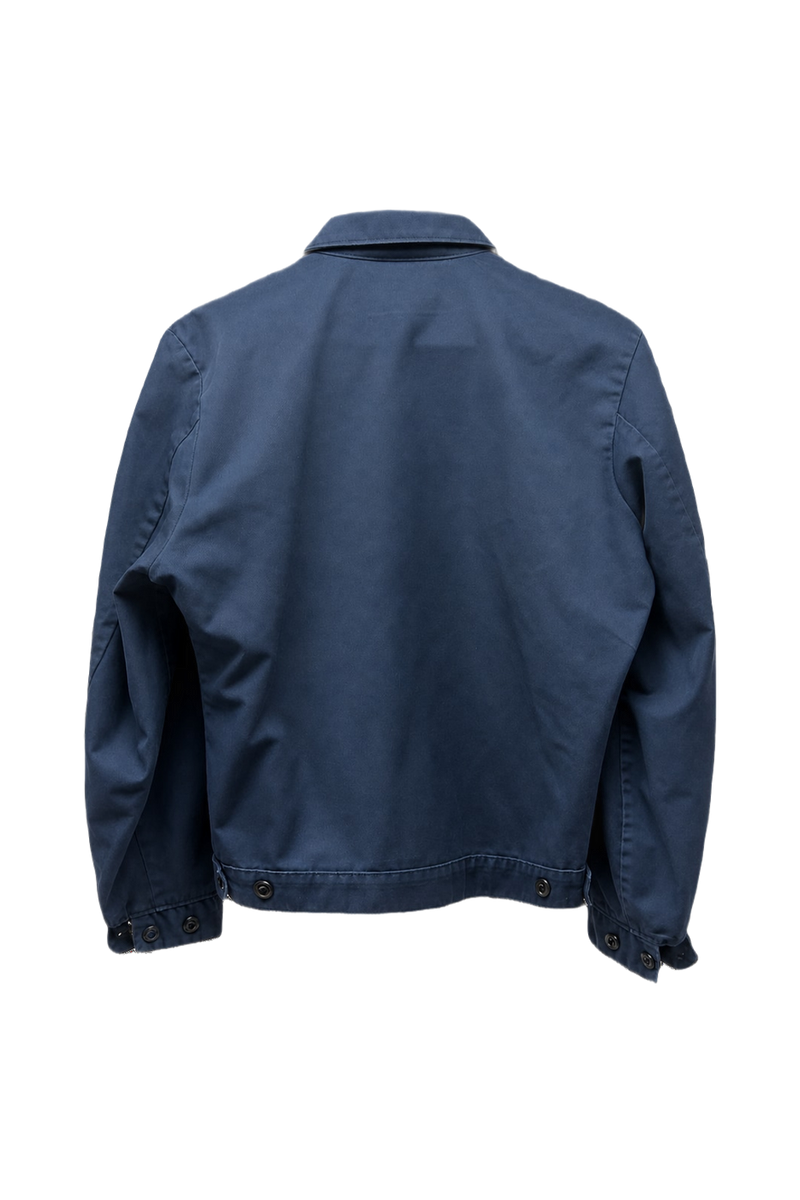1970s Navy Blue Cotton Blend Jacket - Back View