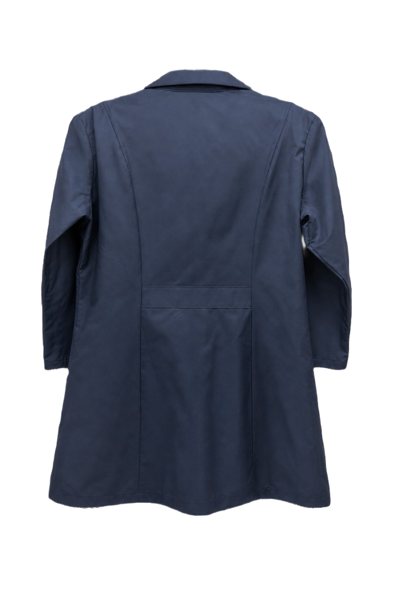 1970s Navy Blue Cotton Blend Coat - Back View