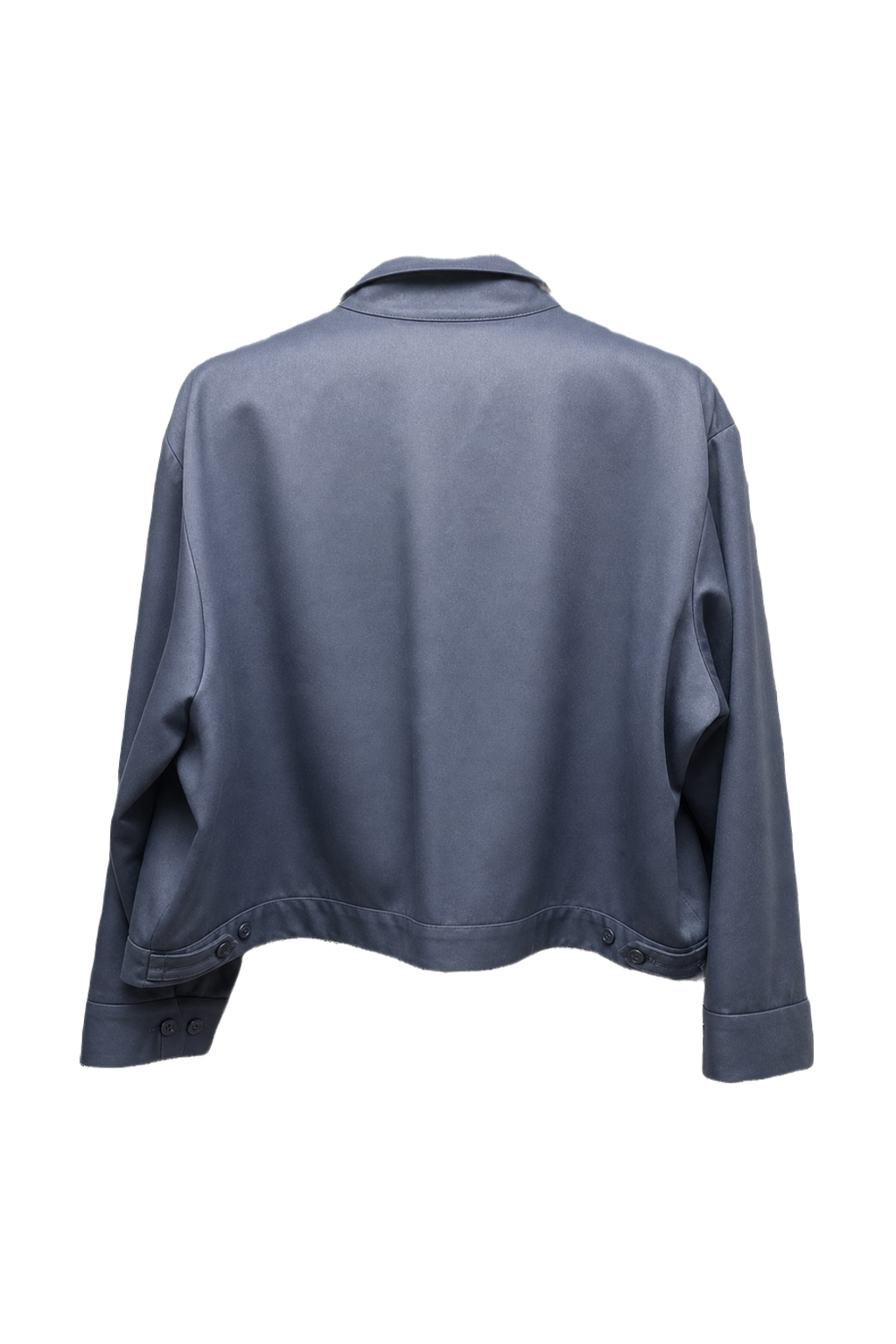 1970s Navy Blue Cotton Blend Jacket - Back View