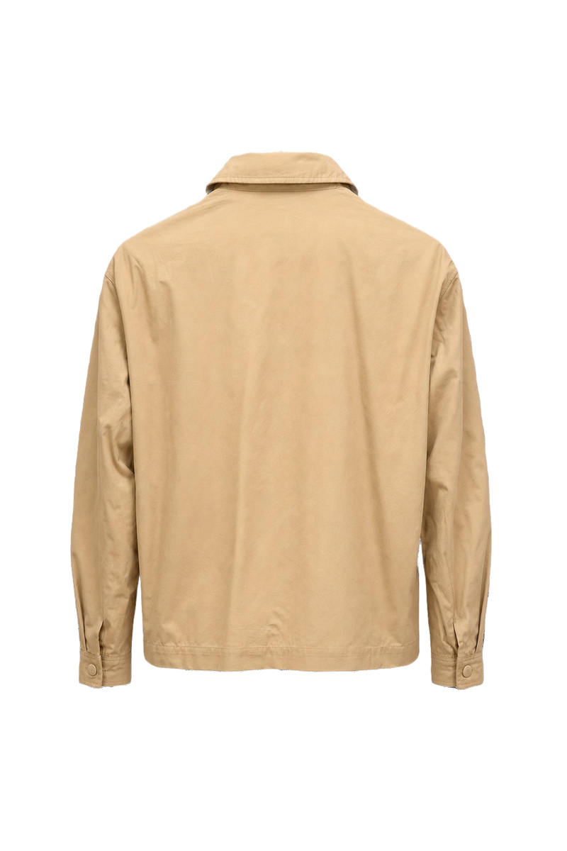 1980s Beige Cotton Blend Jacket - Back View