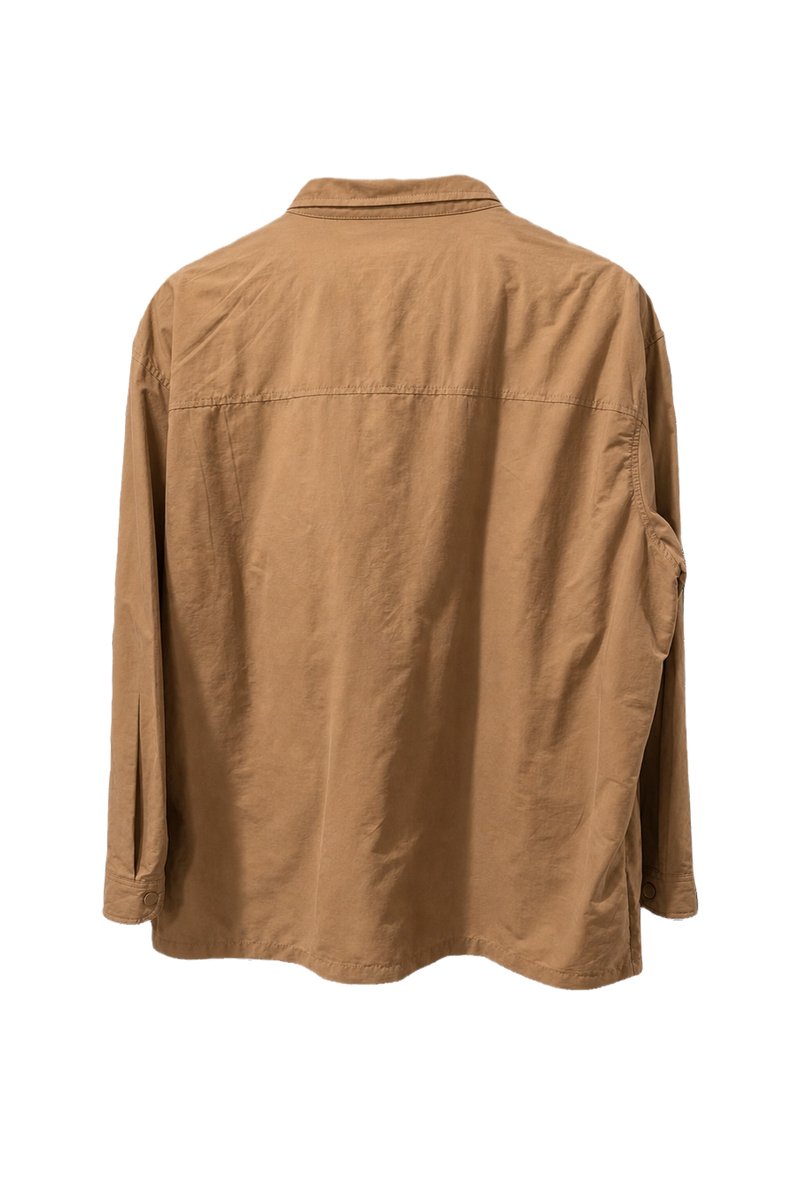 1980s Tan Cotton Blend Jacket - Back View