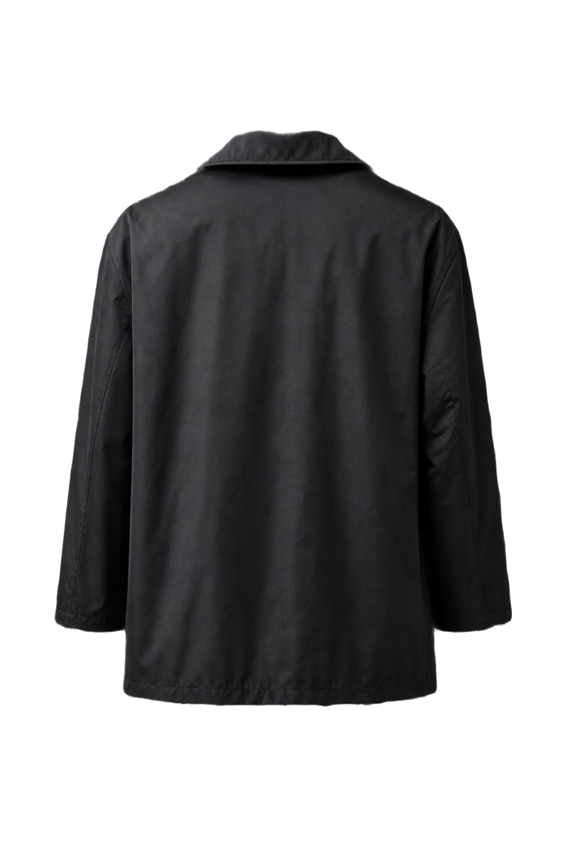 1980s Black Cotton Blend Jacket - Back View