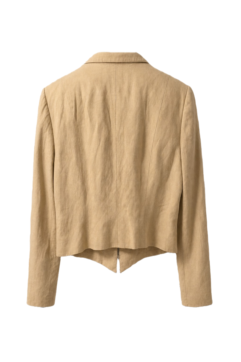 1990s Khaki Cotton Jacket - Back View