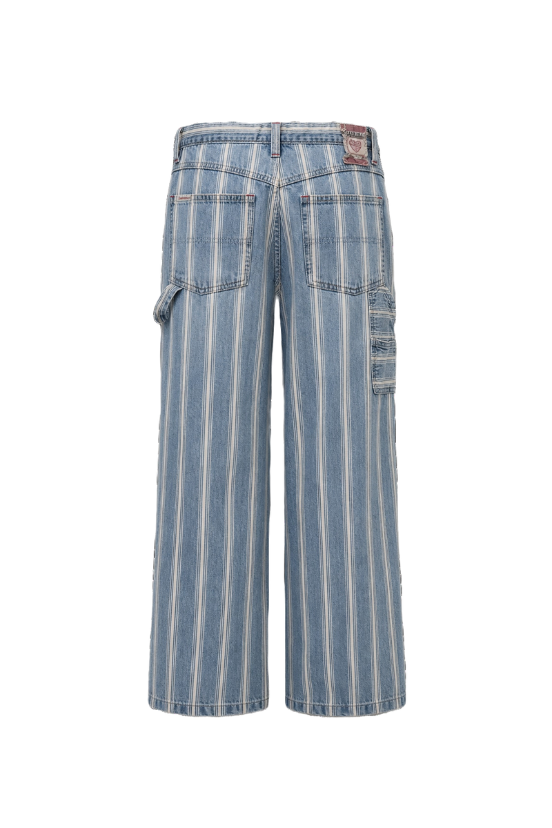 1980s Light Blue Cotton Jeans - Back View