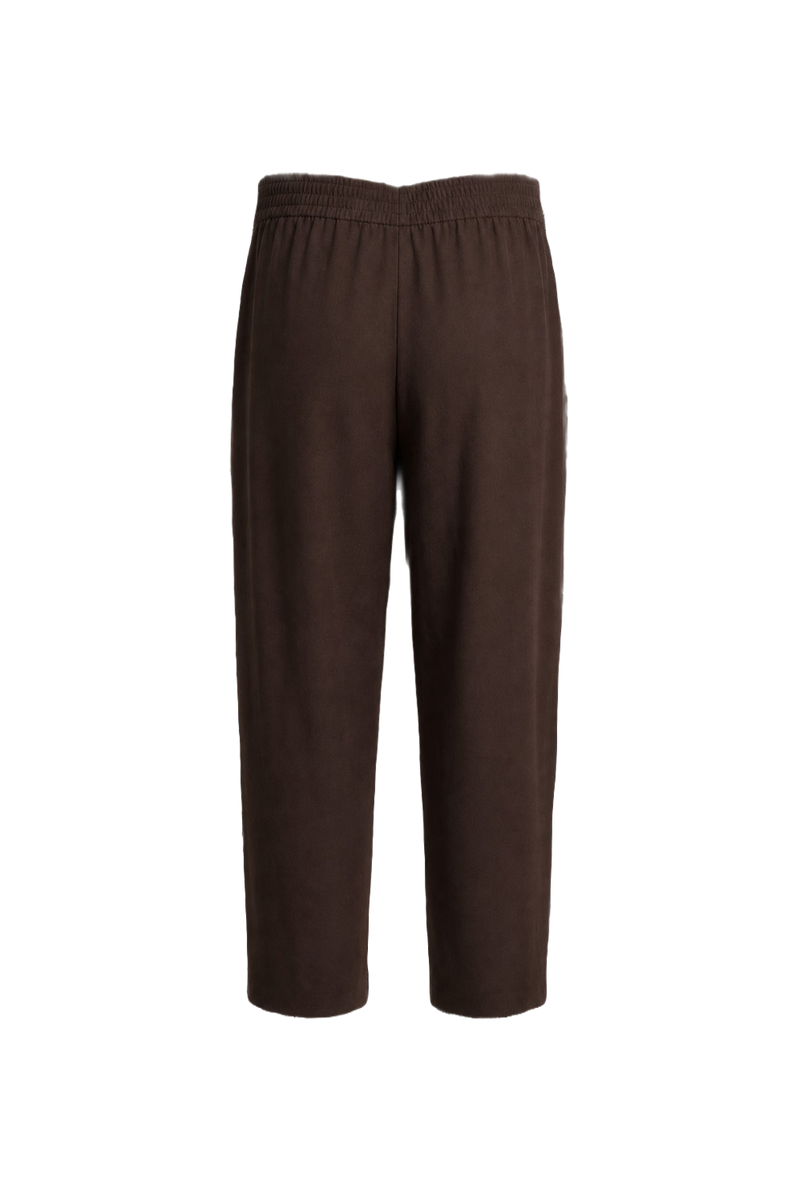 1990s Dark Brown Wool Blend Trousers - Back View