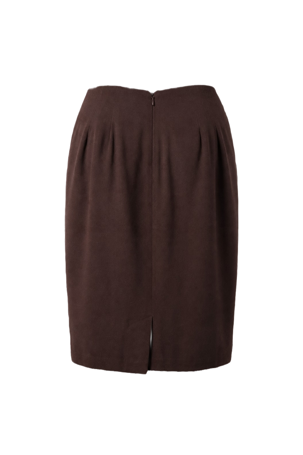 1990s Brown Synthetic Blend Skirt - Back View