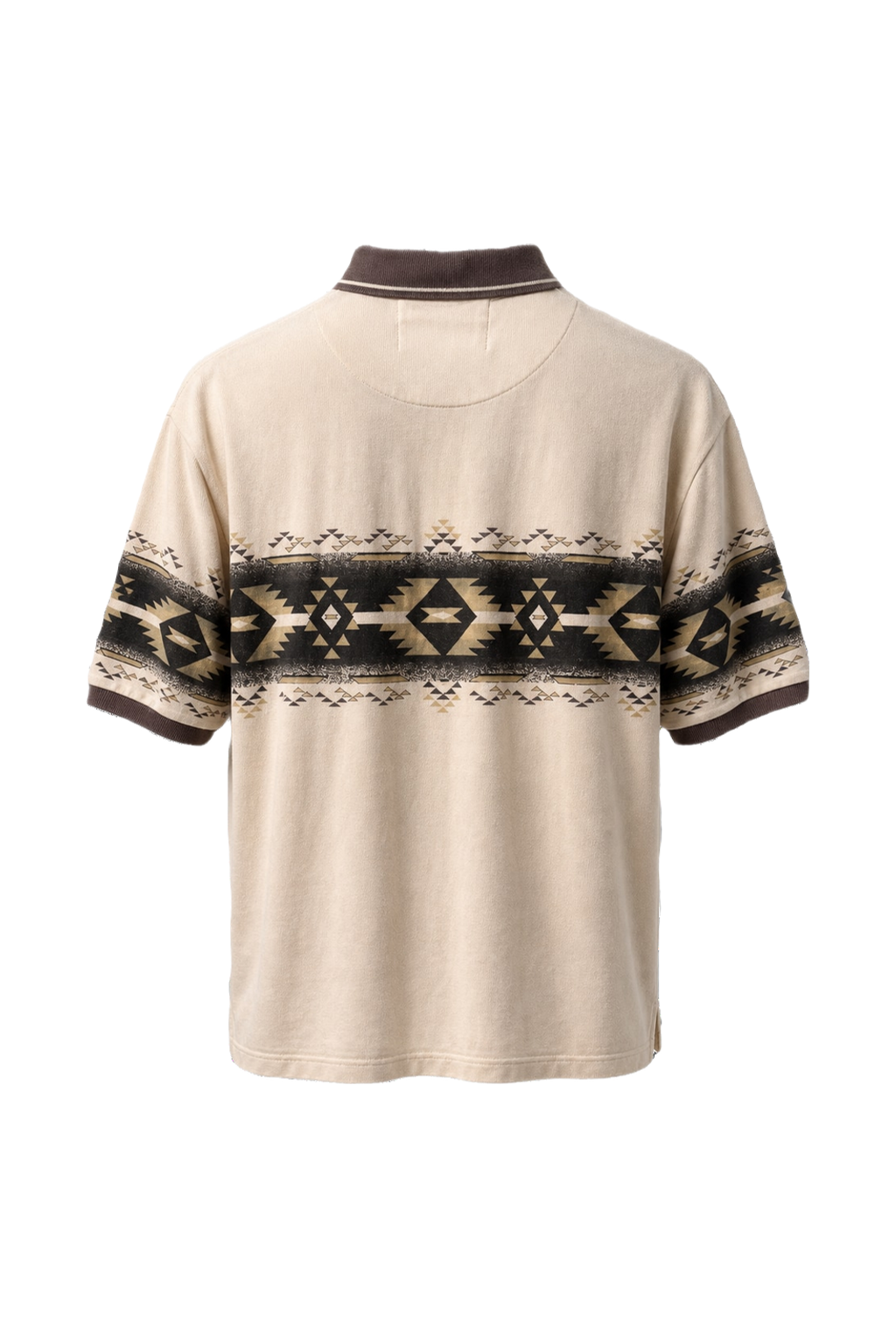 1990s Beige Cotton Blend Polo - Back View