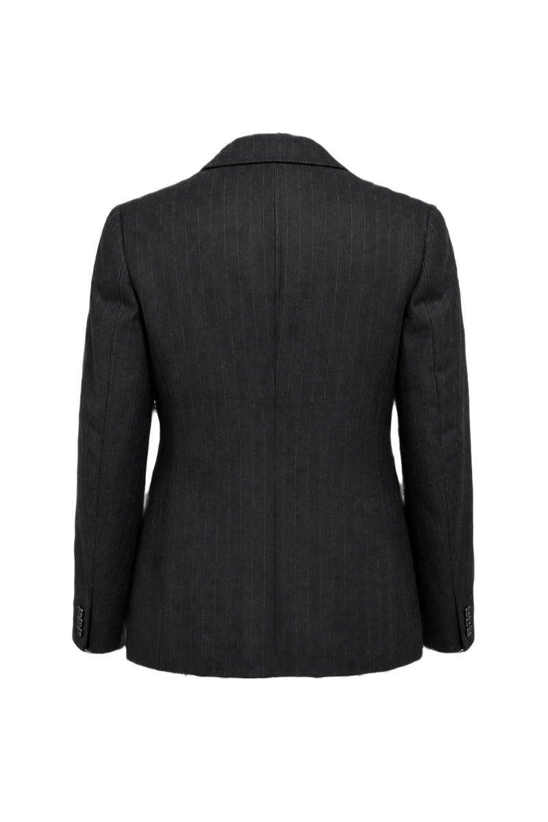 1980s Black Wool Blend Blazer - Back View