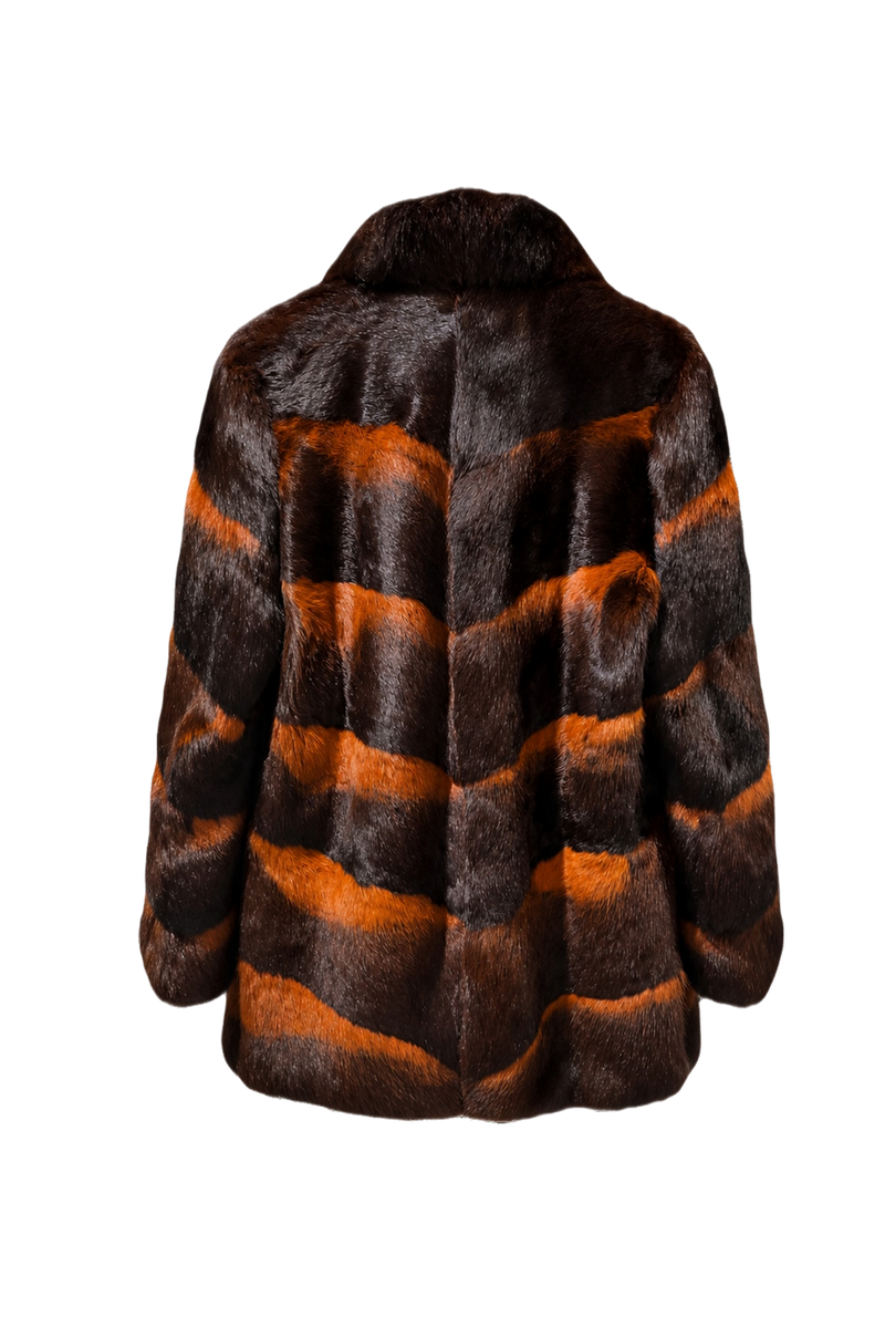 1980s Dark Brown Fur Coat - Back View