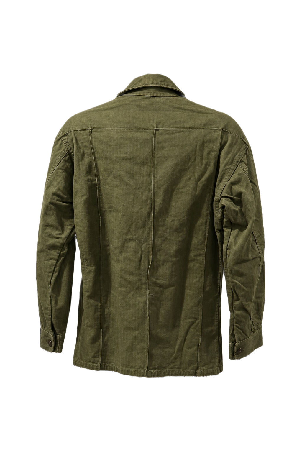 1940s Olive Green Cotton Jacket - Back View