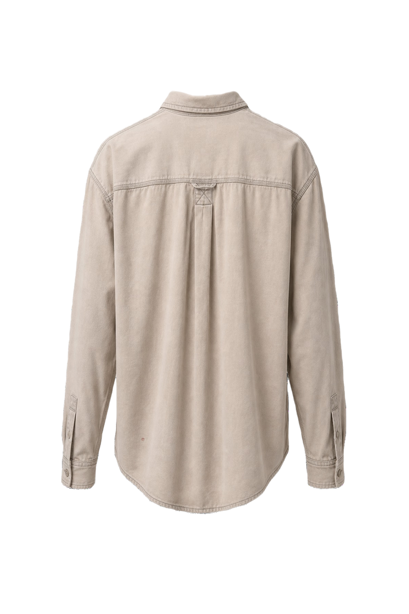 1990s Beige Cotton Shirt - Back View