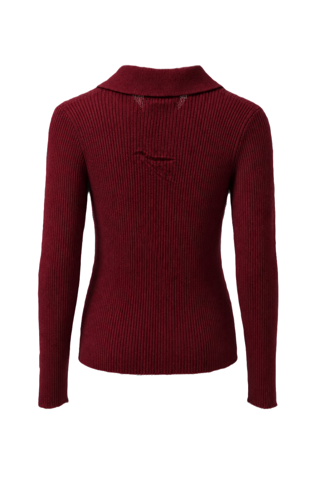 1970s Deep Burgundy Cotton Blend Sweater - Back View