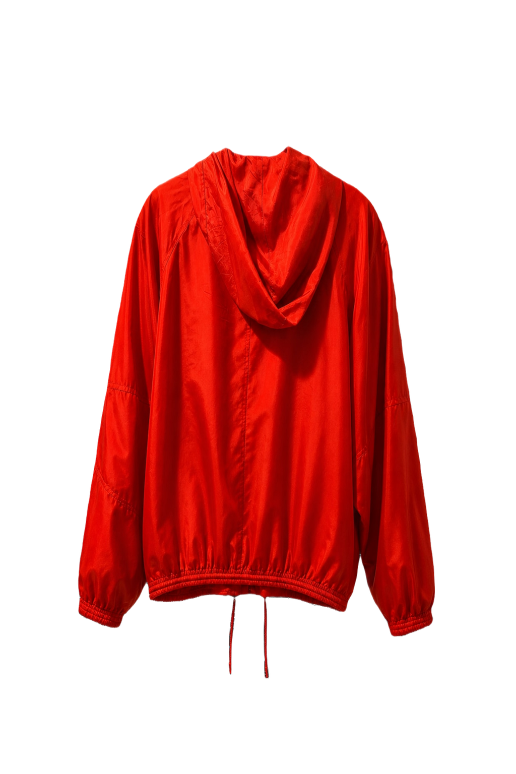 1980s Bright Orange Synthetic Windbreaker - Back View