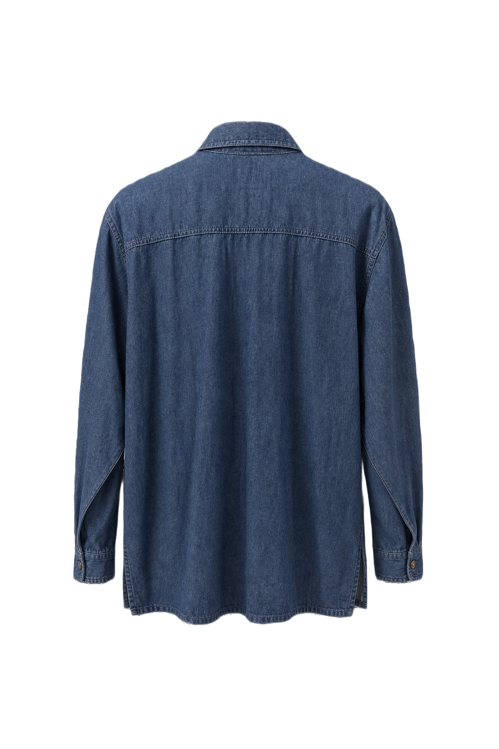 1980s Blue Denim Shirt - Back View