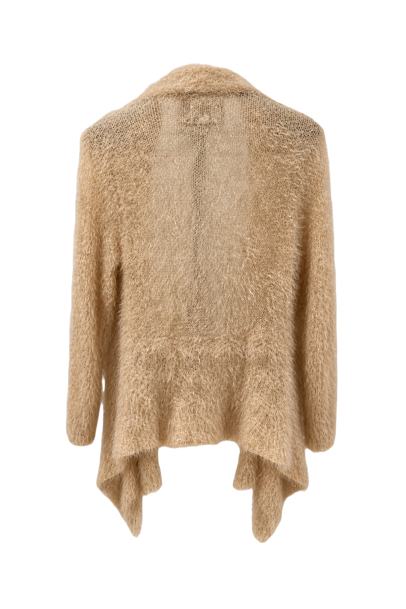 1990s Cream Synthetic Blend Cardigan - Back View
