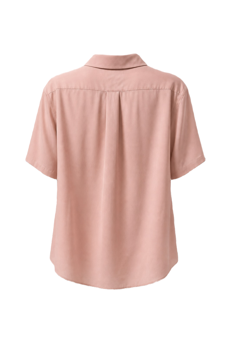 1980s Light Pink Synthetic Blend Shirt - Back View