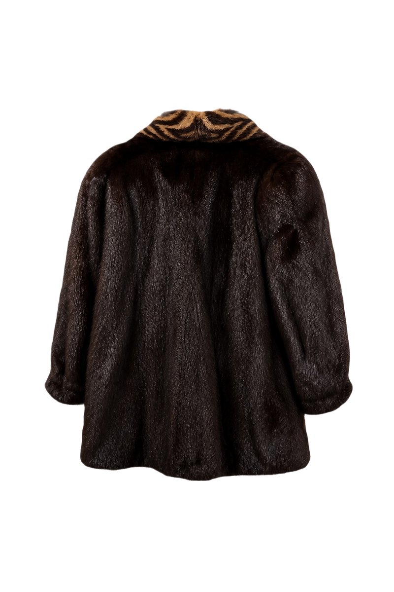 1980s Dark Brown Fur Coat - Back View