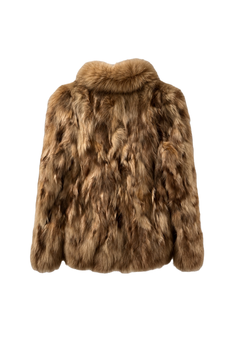 1980s Light Brown Fur Coat - Back View