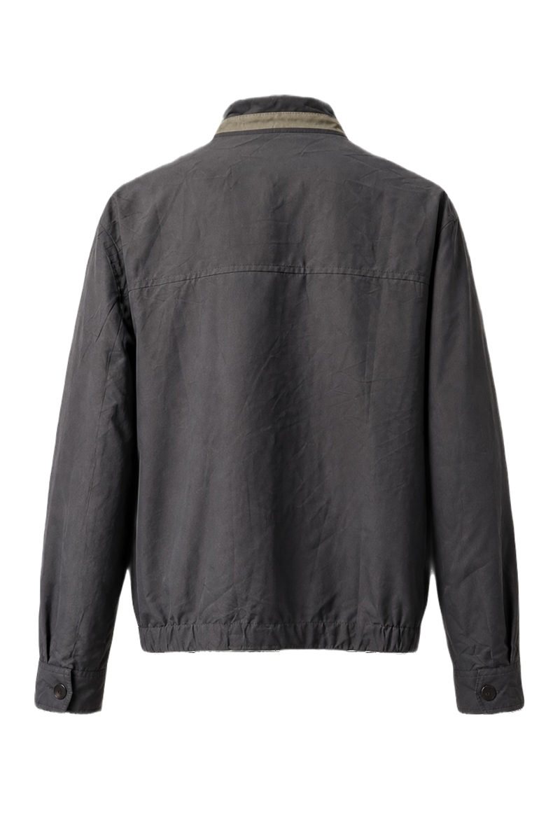 1980s Grey Synthetic Blend Jacket - Back View