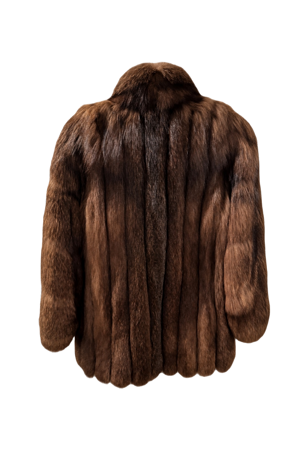 1980s Brown Fur Coat - Back View