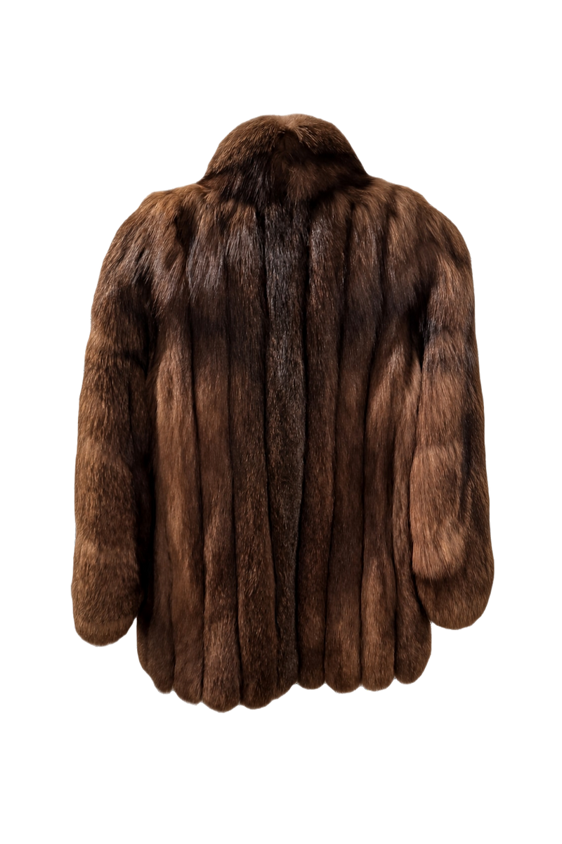 1980s Brown Fur Coat - Back View