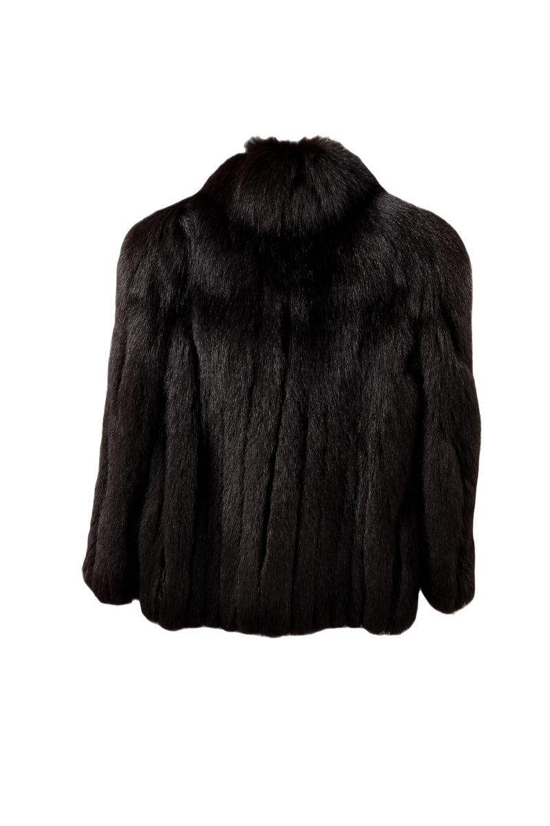 1980s Dark Brown Fur Coat - Back View