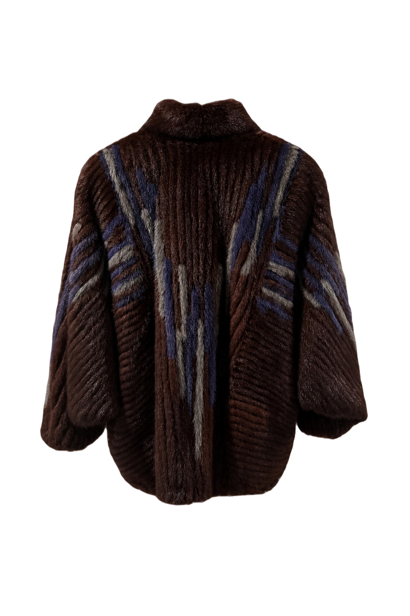 1980s Brown Fur Coat - Back View