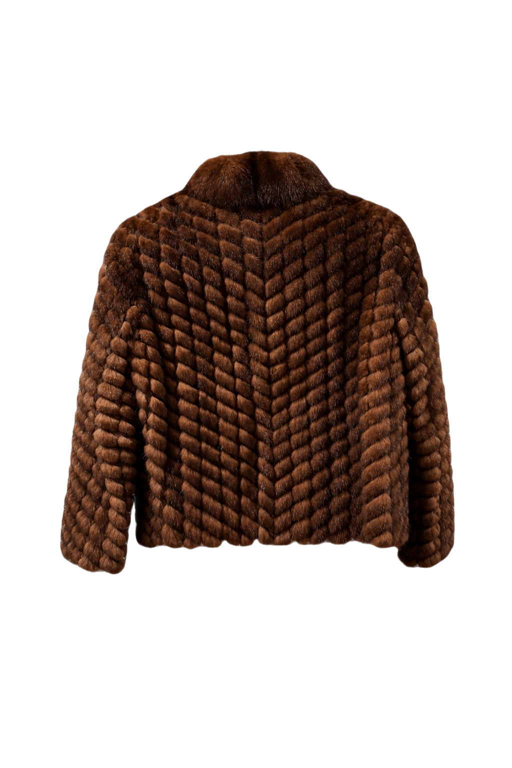 1980s Rich Brown Fur Coat - Back View