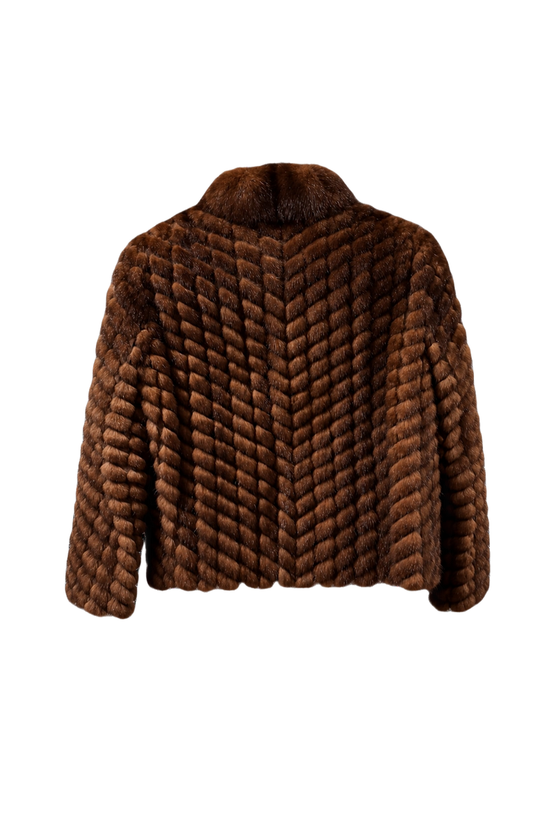 1980s Rich Brown Fur Coat - Back View