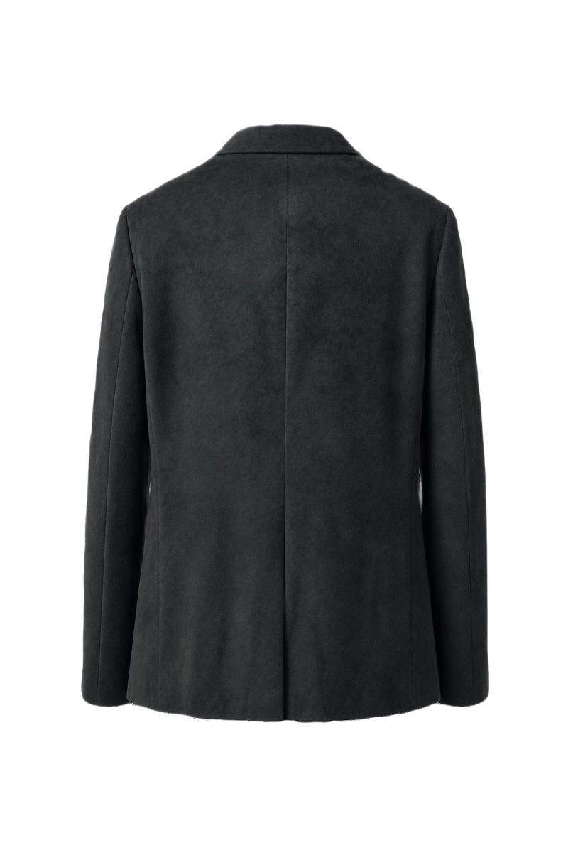 1980s Dark Green Velvet Blazer - Back View