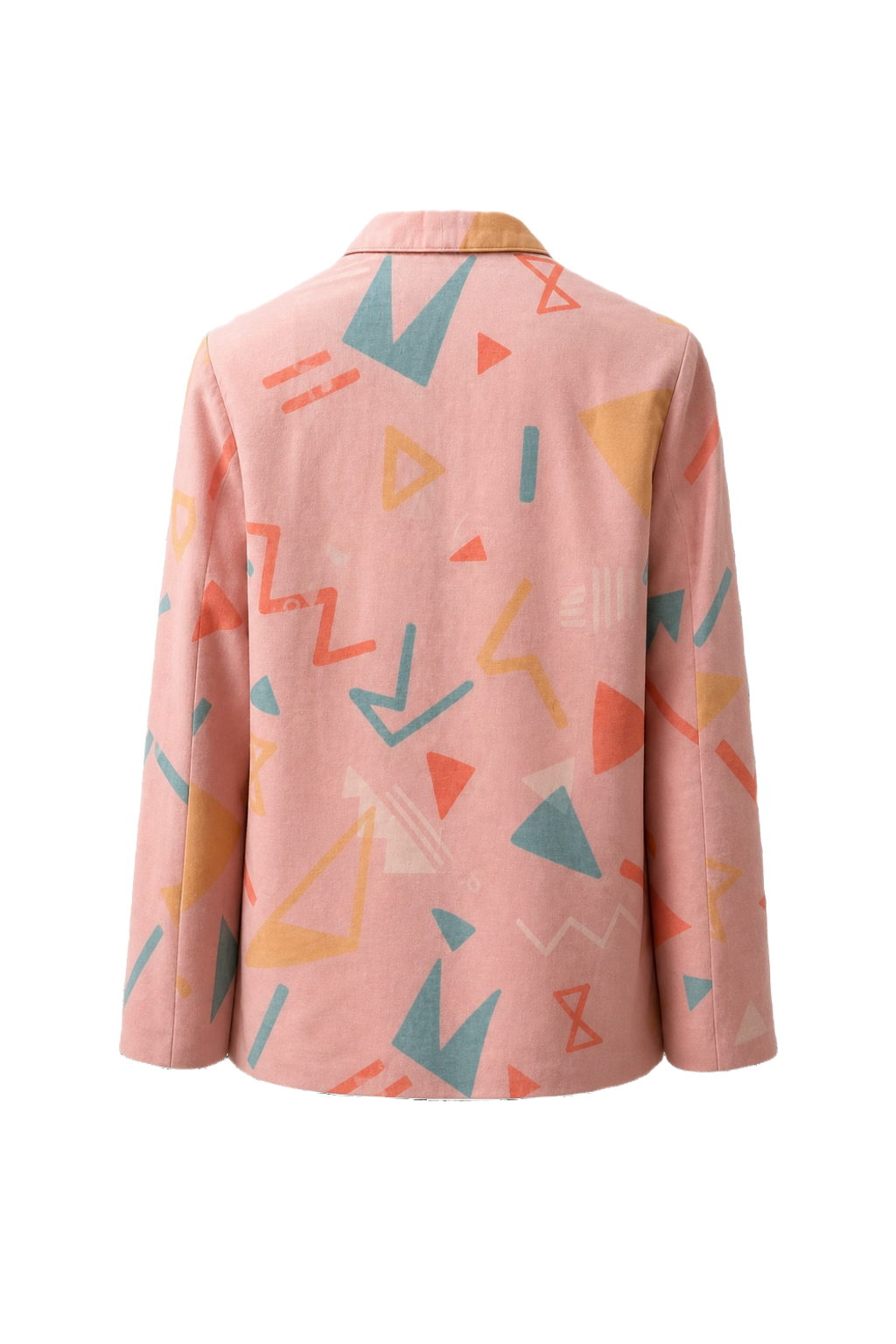 1980s Pink Cotton Blend Blazer - Back View