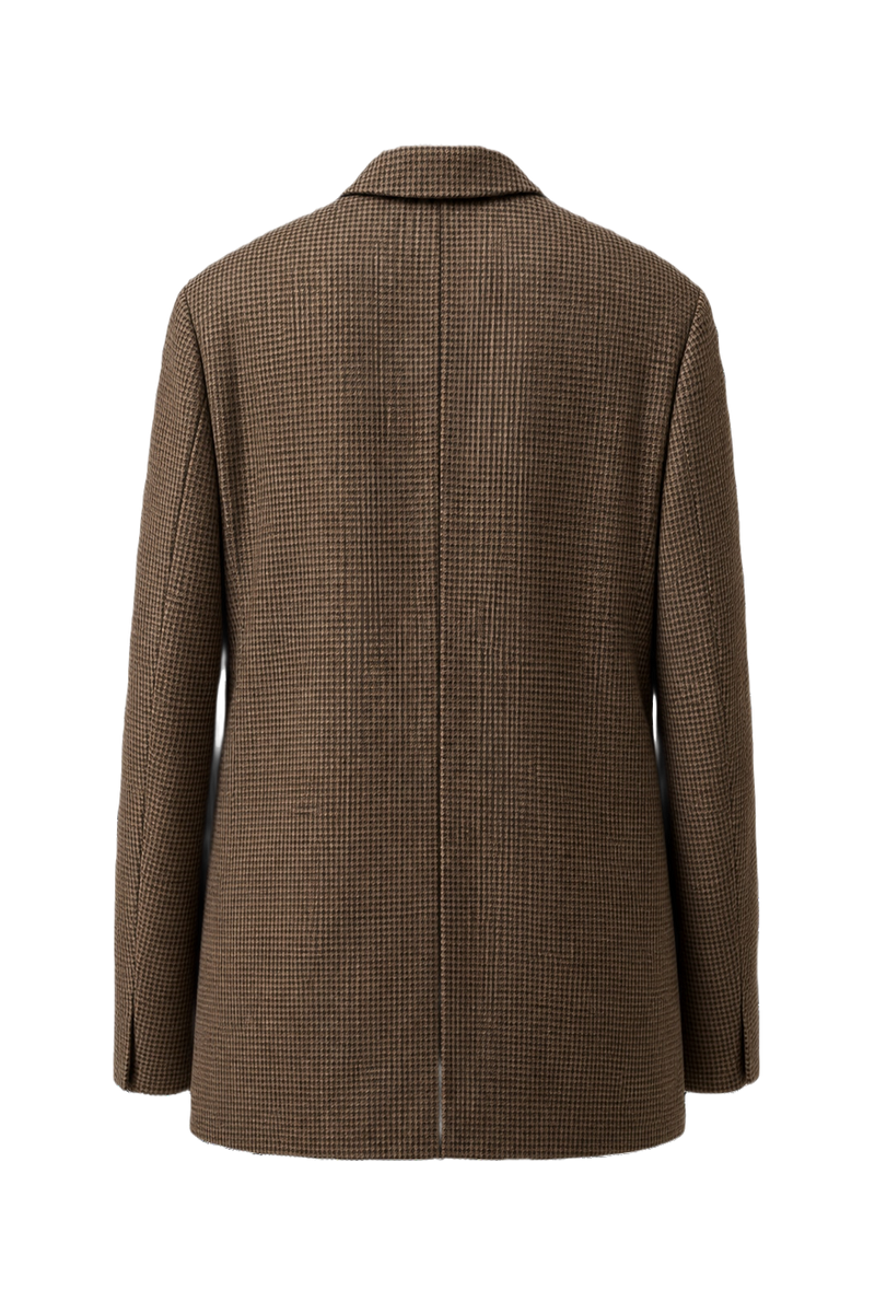 1990s Brown Wool Blend Blazer - Back View