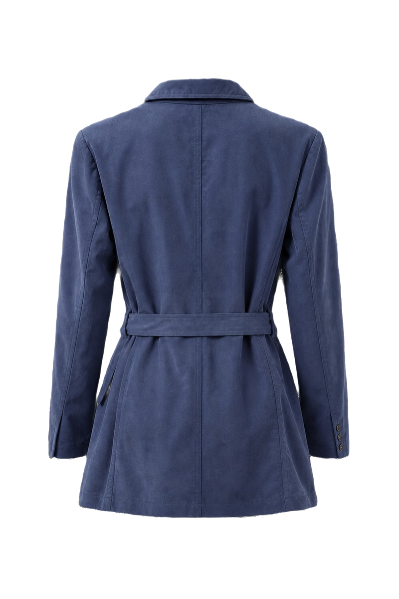 1980s Blue Cotton Blend Jacket - Back View
