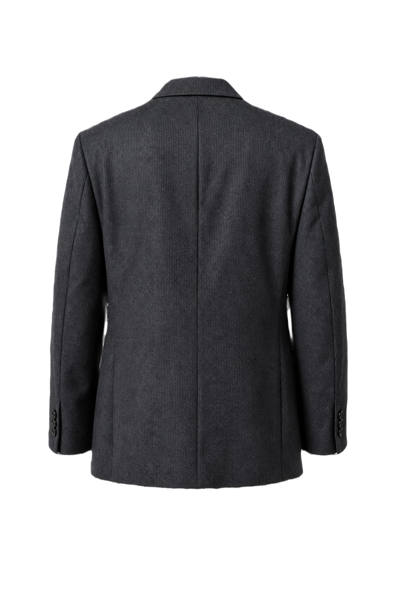 1990s Dark Gray Wool Blend Blazer - Back View