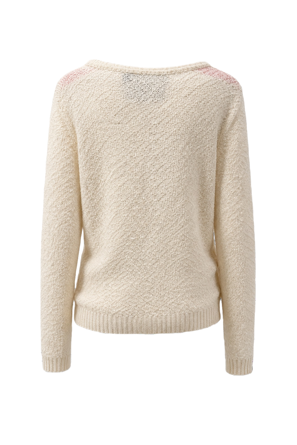 1980s Cream White Knit Sweater - Back View