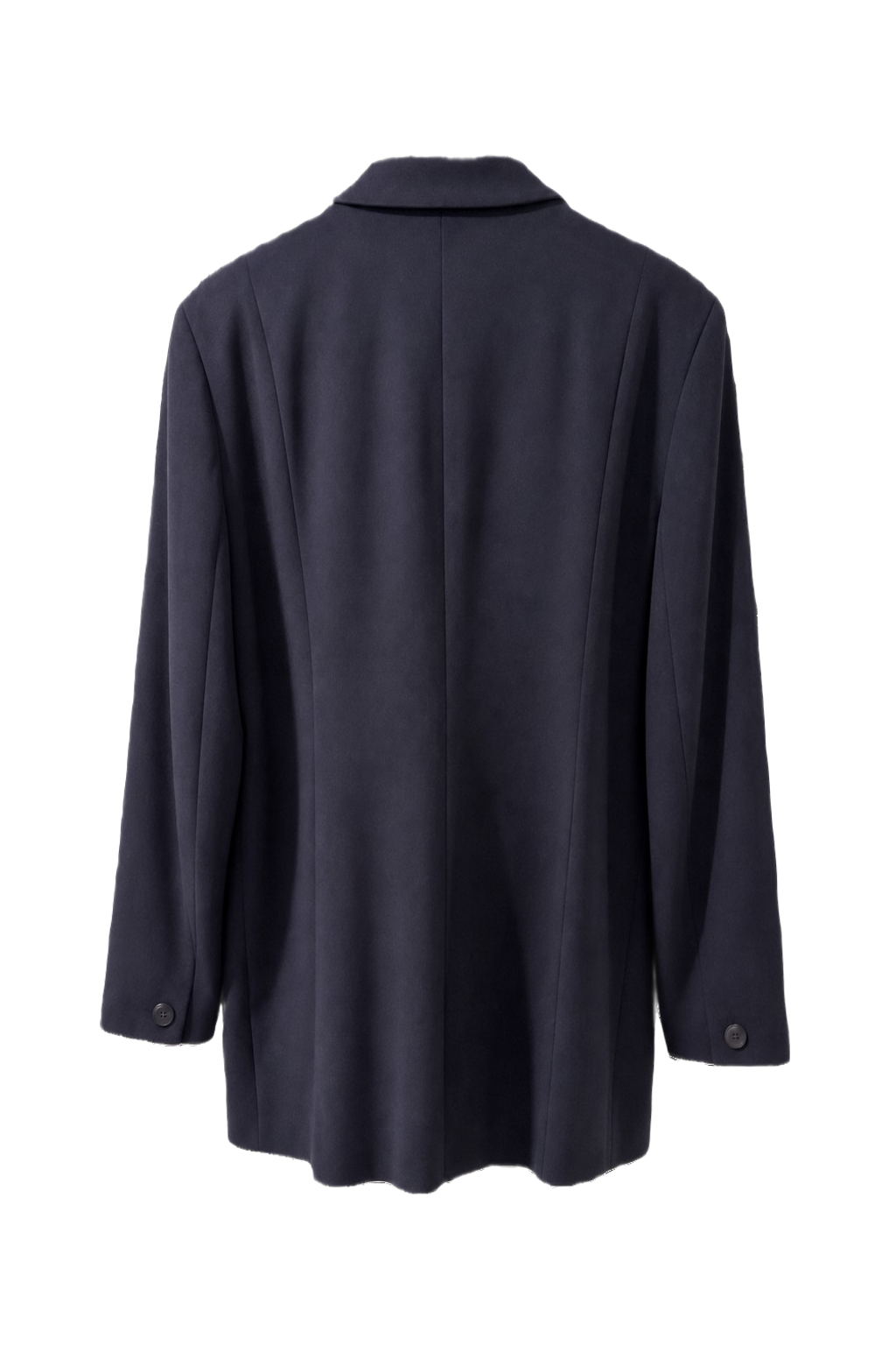 1990s Navy Blue Wool Blend Blazer - Back View