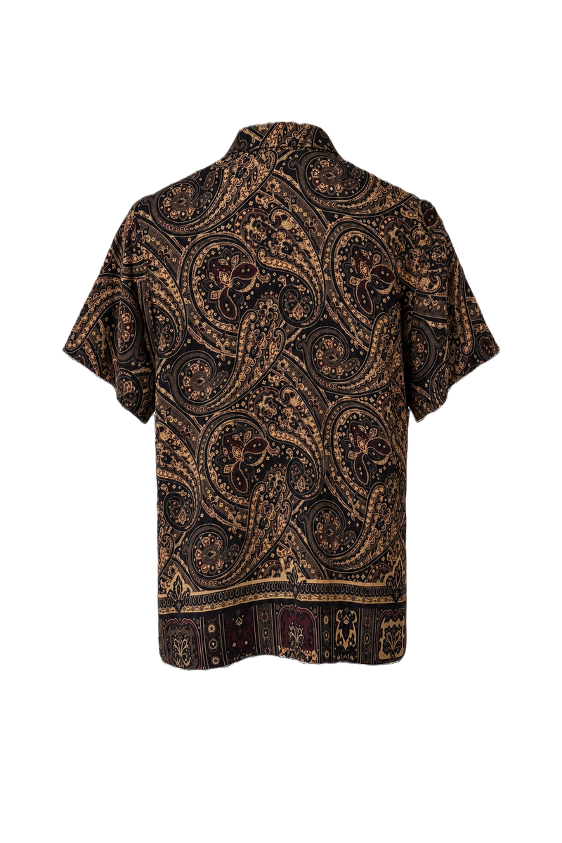 1970s Black Cotton Blend Shirt - Back View
