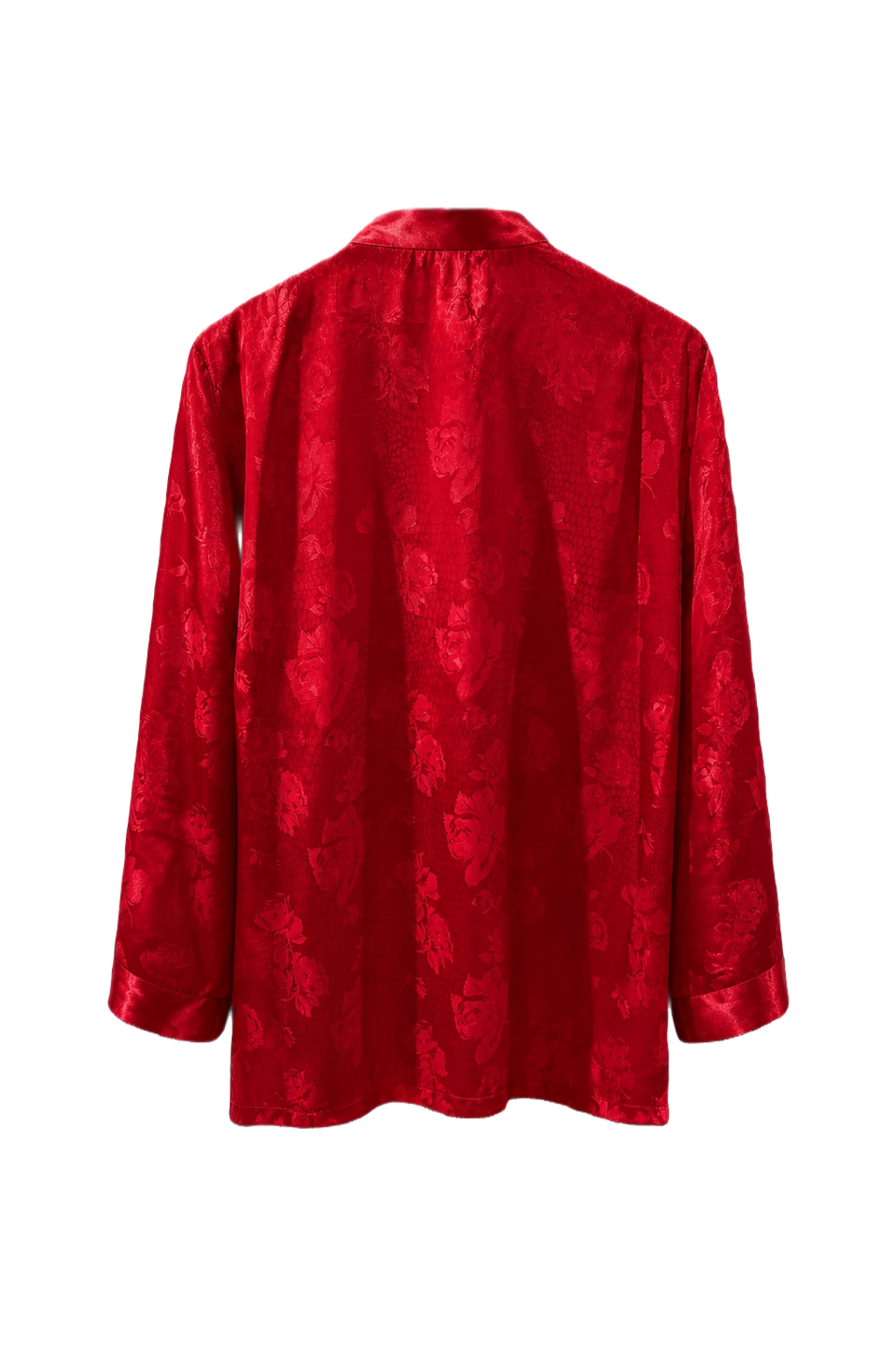 1990s Red Satin Shirt - Back View